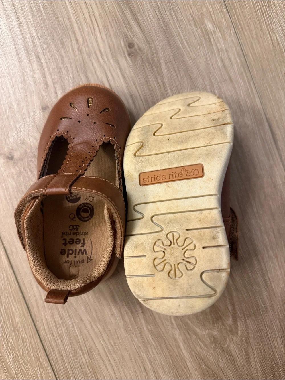 Stride Rite Brown T-Strap Mary Jane Shoes for Kids